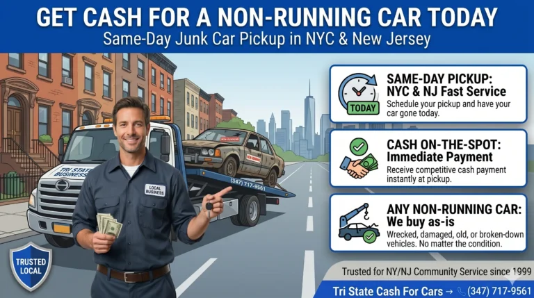 Get Cash for a Non-Running Car Today: Same-Day Junk Car Pickup in NYC & New Jersey