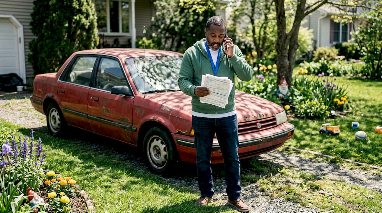Person ready to junk car without title in NJ