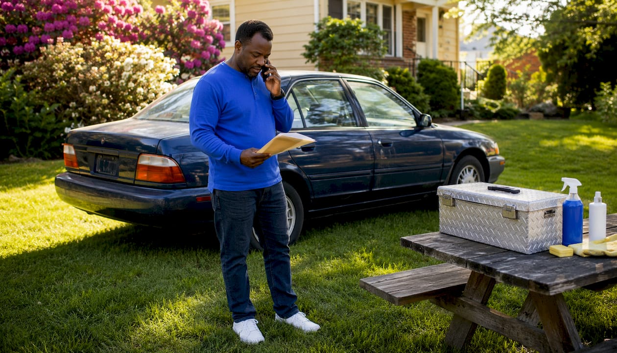 Man selling car without title in New Jersey