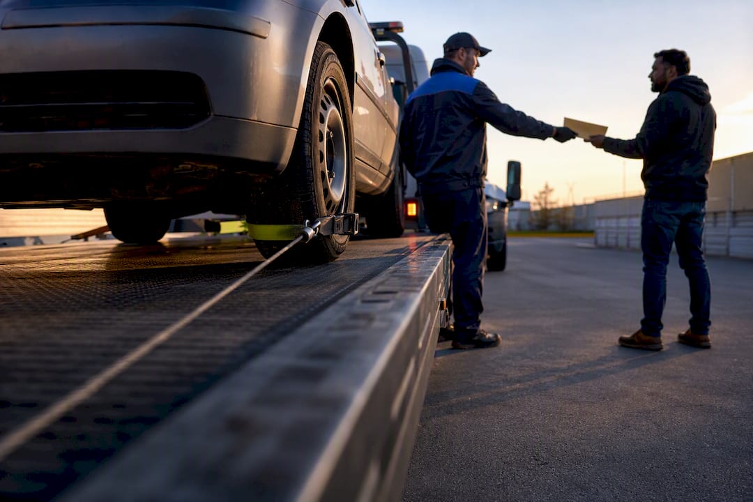 Tow operator loading a non-running vehicle