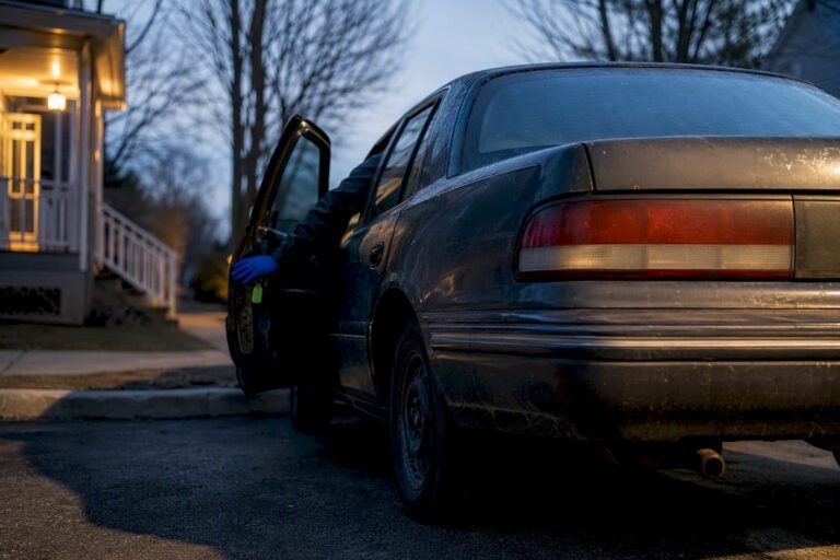 Anonymous older car awaiting fast pickup