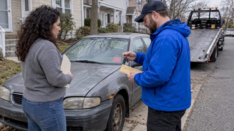 Cash buyer reviewing failed car sale paperwork